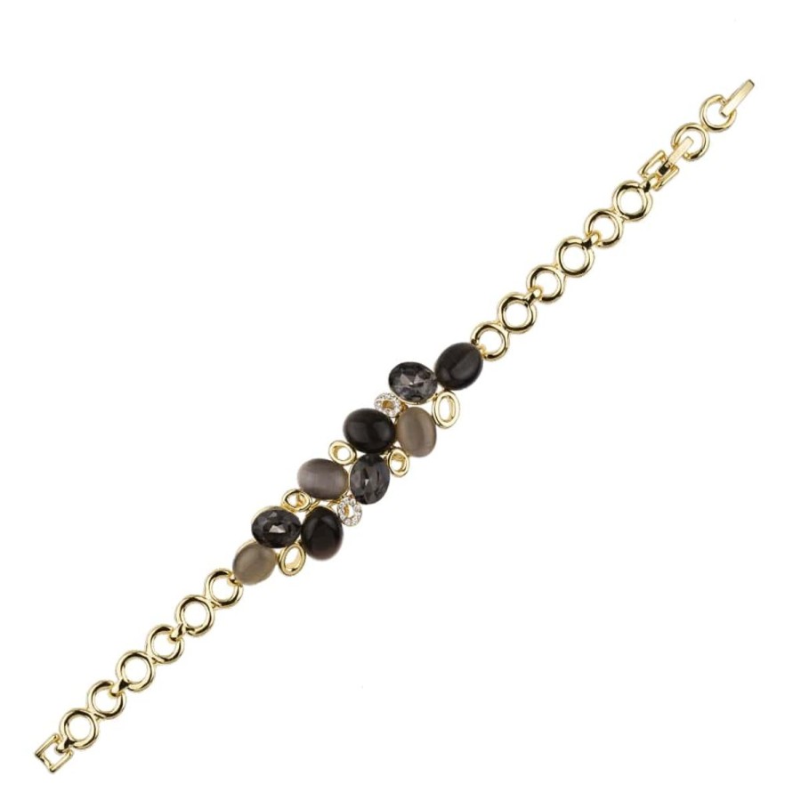 Bracciali Magnolia Gioielli | Bracciale In Metallo Anallergico Con Zirconi Cubici E Pietre Con Vera Placcatura In Oro Bc282G