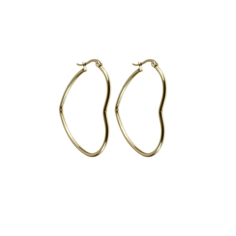 Orecchini Magnolia Gioielli | Orecchini In Acciaio Ip Gold A Cuore Or7123G